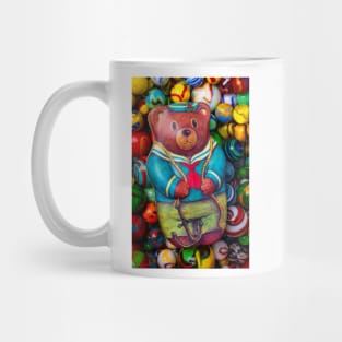 Bear Tin With Colorful Marbles Mug